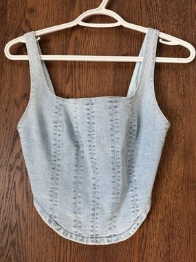 Light Wash Denim Tank Top - Women